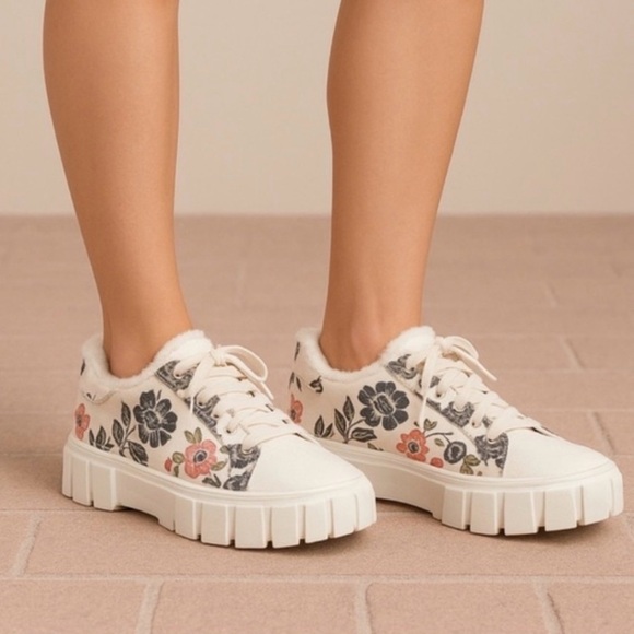 FARM RIO Romantic Garden Platform Sneakers Size EU 38 US 8 Shoes - Picture 9 of 9